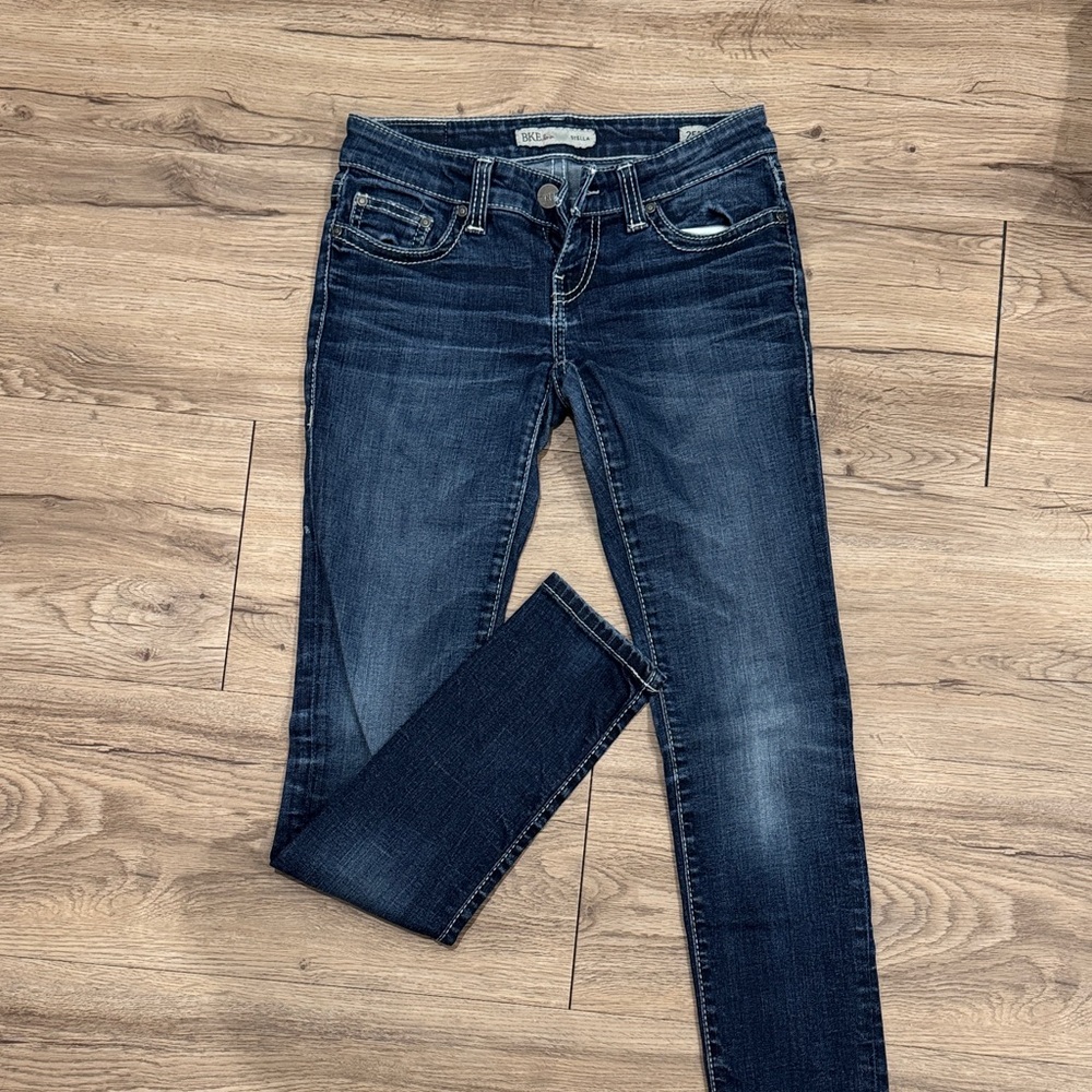 BKE Women's Dark Wash Skinny Jeans